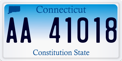 CT license plate AA41018