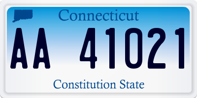 CT license plate AA41021