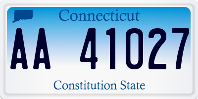 CT license plate AA41027