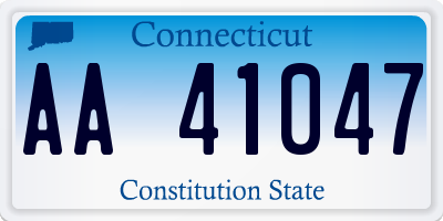 CT license plate AA41047
