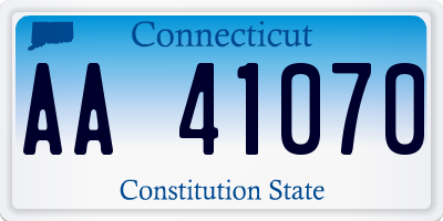 CT license plate AA41070