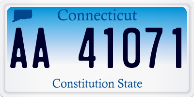 CT license plate AA41071