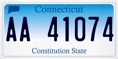 CT license plate AA41074