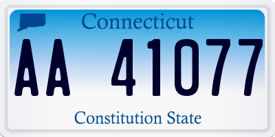 CT license plate AA41077