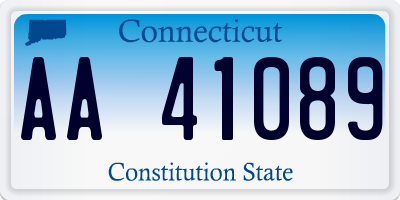 CT license plate AA41089