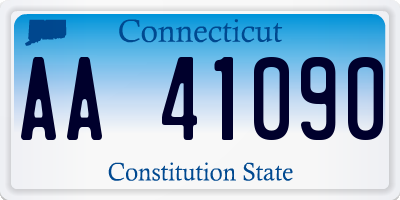 CT license plate AA41090