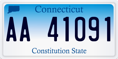 CT license plate AA41091