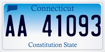 CT license plate AA41093