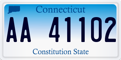 CT license plate AA41102