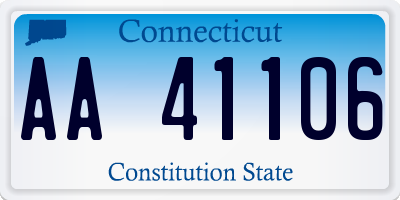 CT license plate AA41106