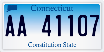 CT license plate AA41107