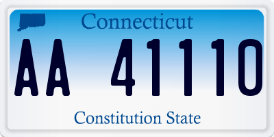 CT license plate AA41110