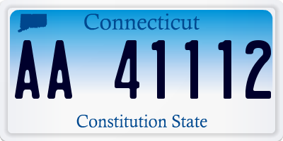 CT license plate AA41112