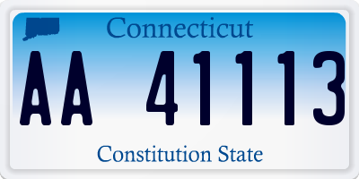 CT license plate AA41113