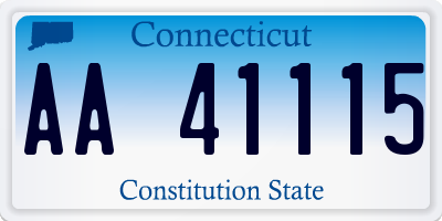 CT license plate AA41115