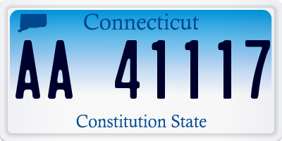 CT license plate AA41117