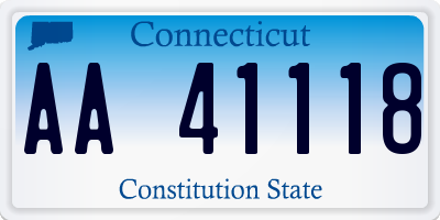 CT license plate AA41118