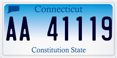 CT license plate AA41119