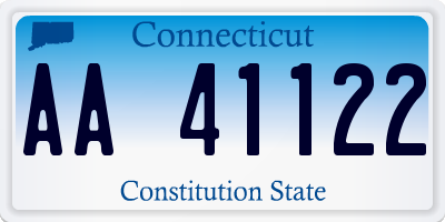 CT license plate AA41122