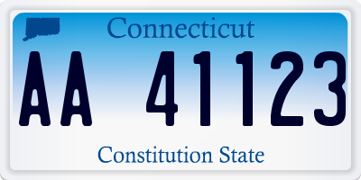 CT license plate AA41123