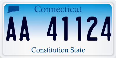 CT license plate AA41124