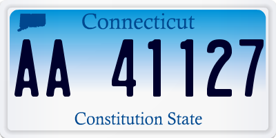 CT license plate AA41127