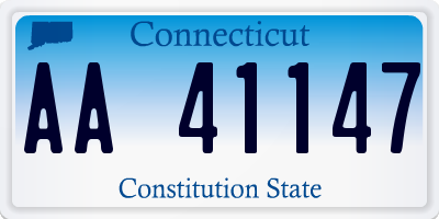 CT license plate AA41147