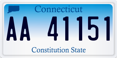 CT license plate AA41151