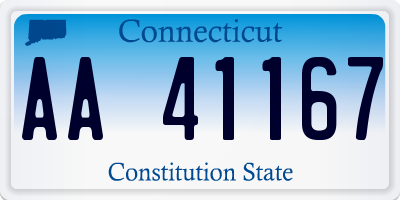 CT license plate AA41167