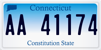 CT license plate AA41174