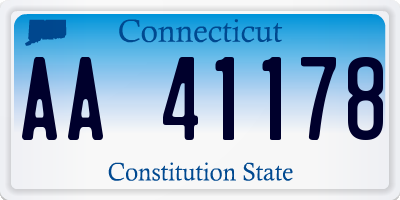 CT license plate AA41178