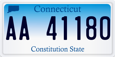 CT license plate AA41180