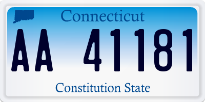 CT license plate AA41181