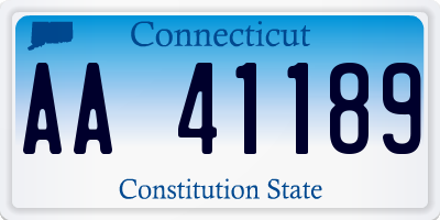 CT license plate AA41189