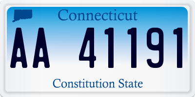 CT license plate AA41191