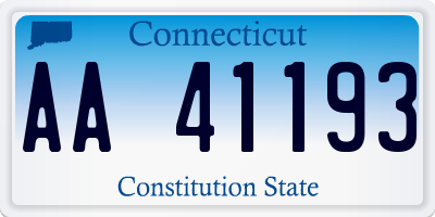 CT license plate AA41193