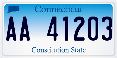 CT license plate AA41203