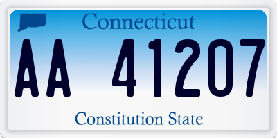 CT license plate AA41207