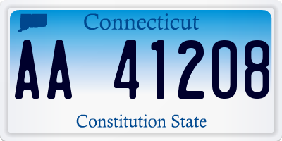 CT license plate AA41208