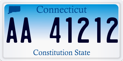 CT license plate AA41212