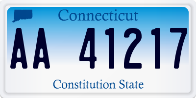 CT license plate AA41217