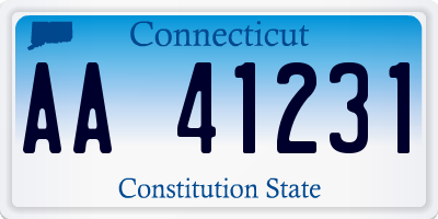 CT license plate AA41231