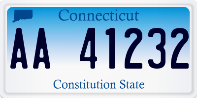 CT license plate AA41232