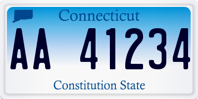 CT license plate AA41234