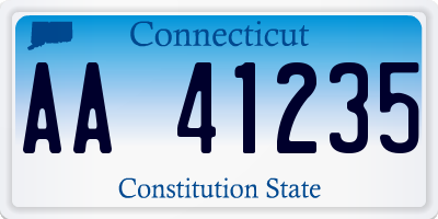 CT license plate AA41235