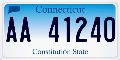 CT license plate AA41240