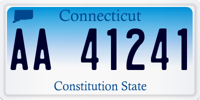 CT license plate AA41241