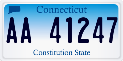 CT license plate AA41247
