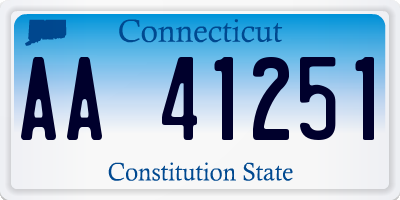 CT license plate AA41251
