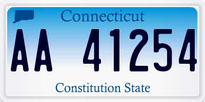 CT license plate AA41254